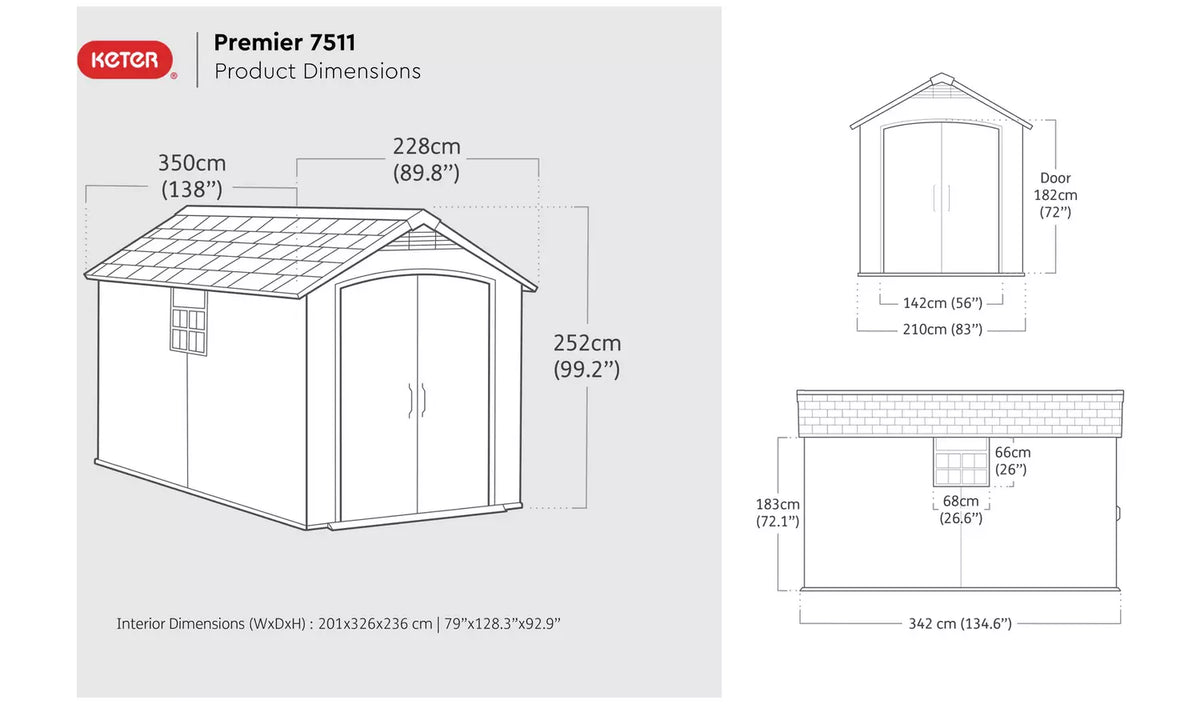 Keter Premier 7.5 x 11 ft Resin Storage Shed – view 4