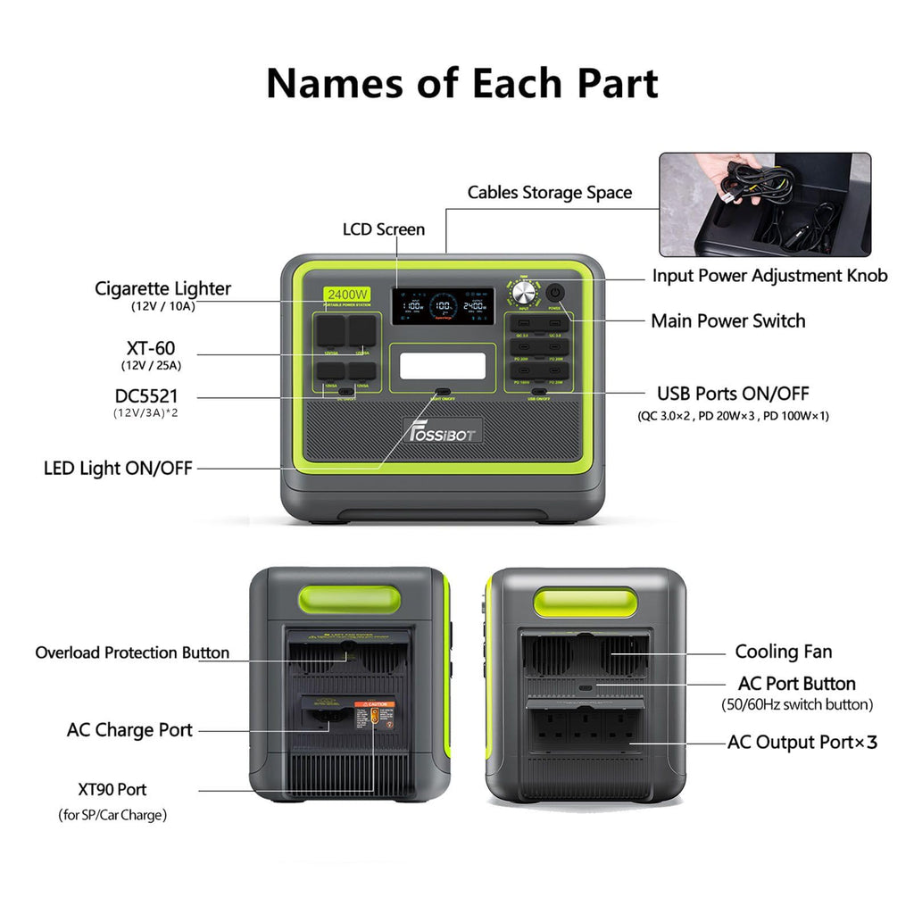 FOSSiBOT F2400 Portable Power Station 2048Wh LiFePO4 – view 10