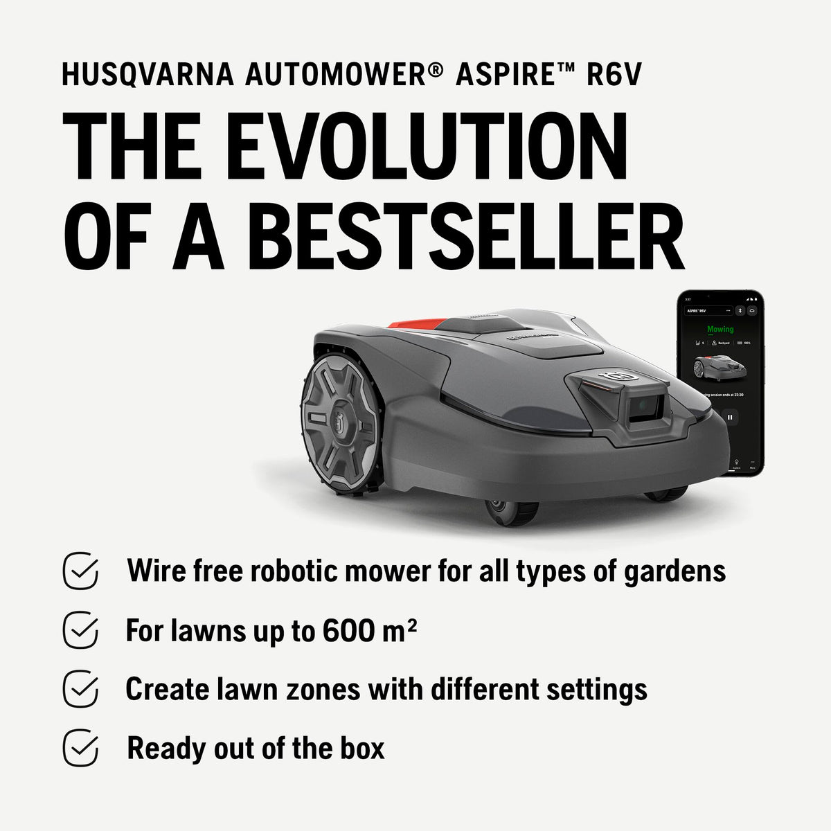 Husqvarna Automower Aspire R6V Robot Lawn Mower – view 2