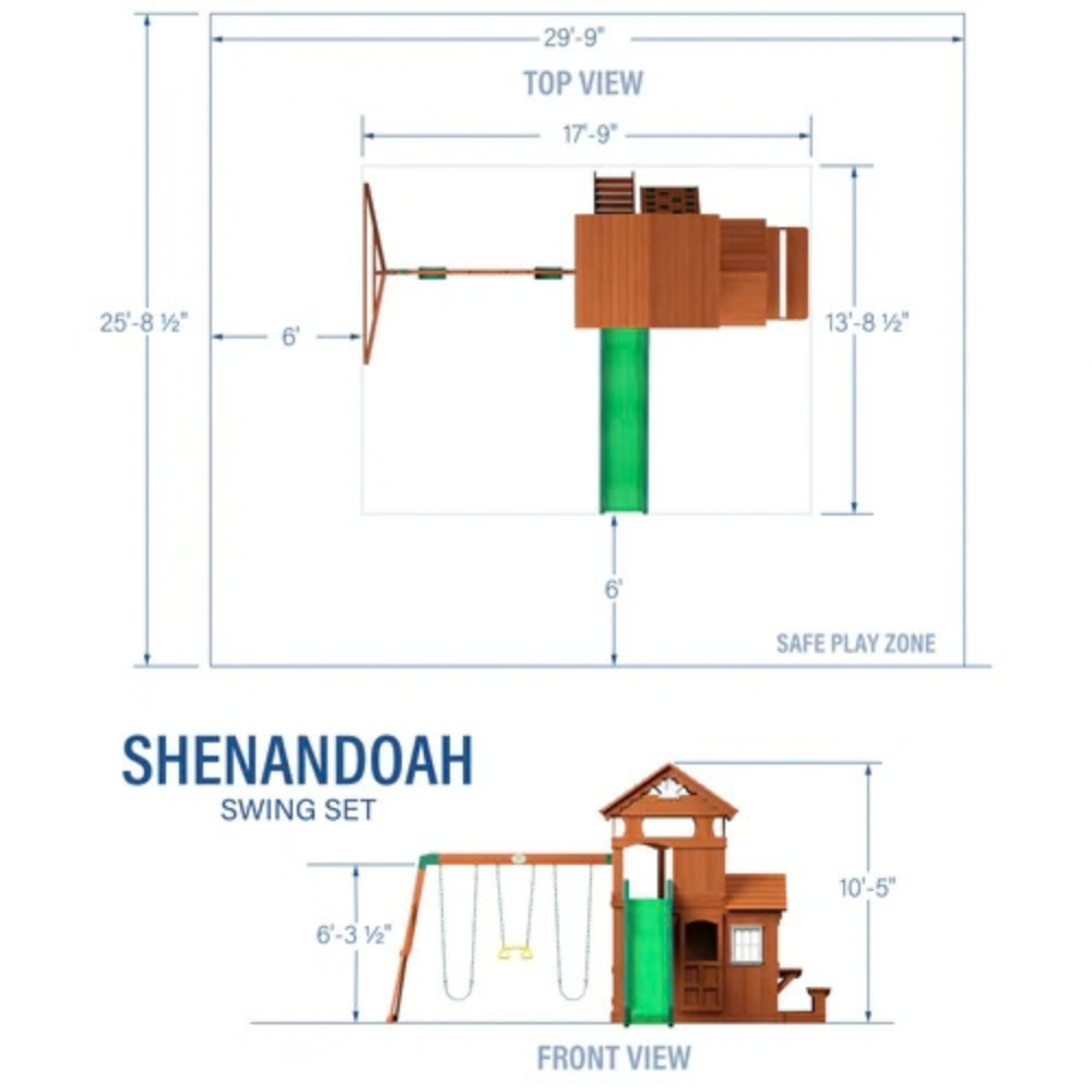 Backyard Discovery Shenandoah Cedar Wood Swing Set Slide – view 3