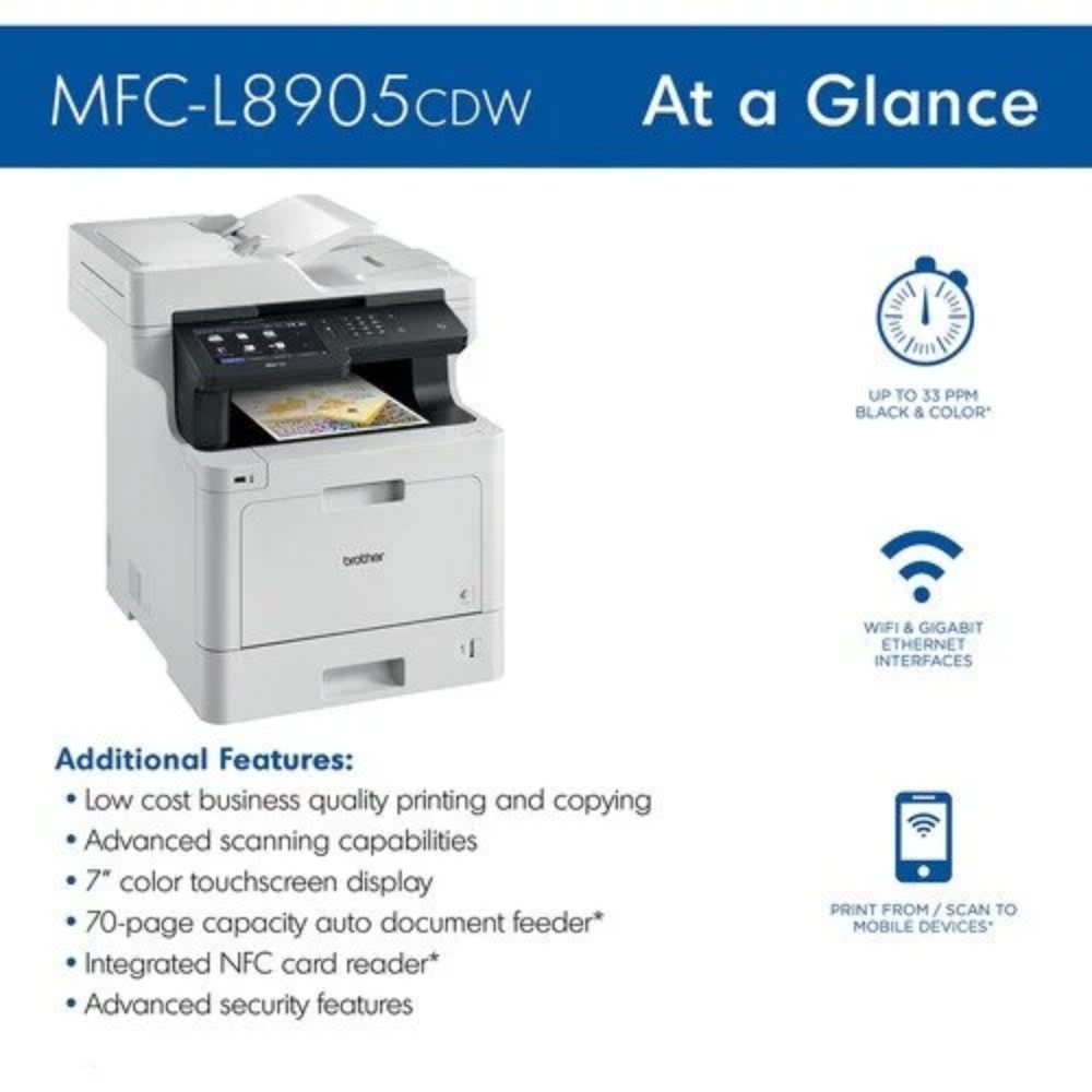Brother MFC-L8905CDW Wireless Color Laser Printer – view 2