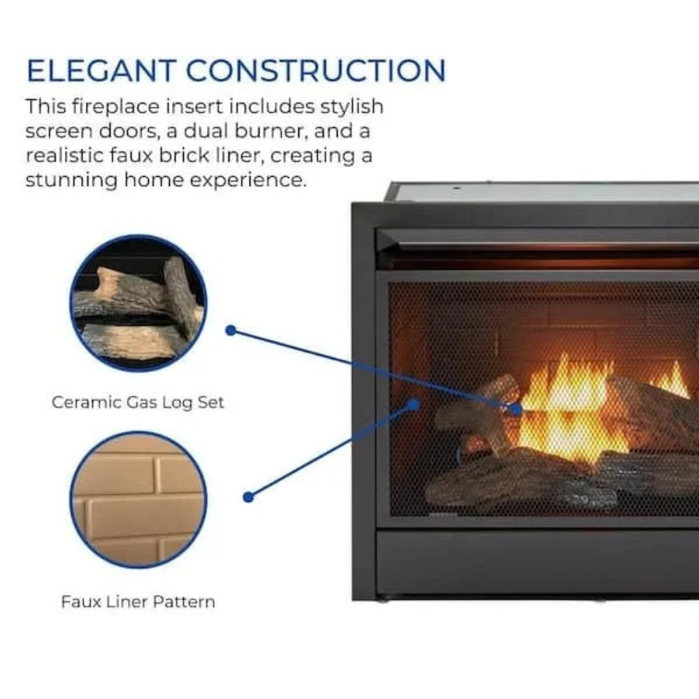 Duluth Forge Dual Fuel Ventless Gas Fireplace Insert – view 3