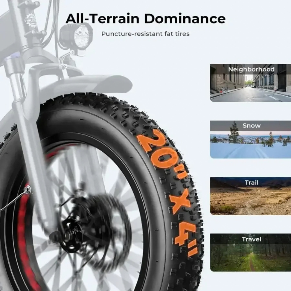 Heybike Fat Tire Mountain Electric Bike, 1200 W, 45 Miles – view 2