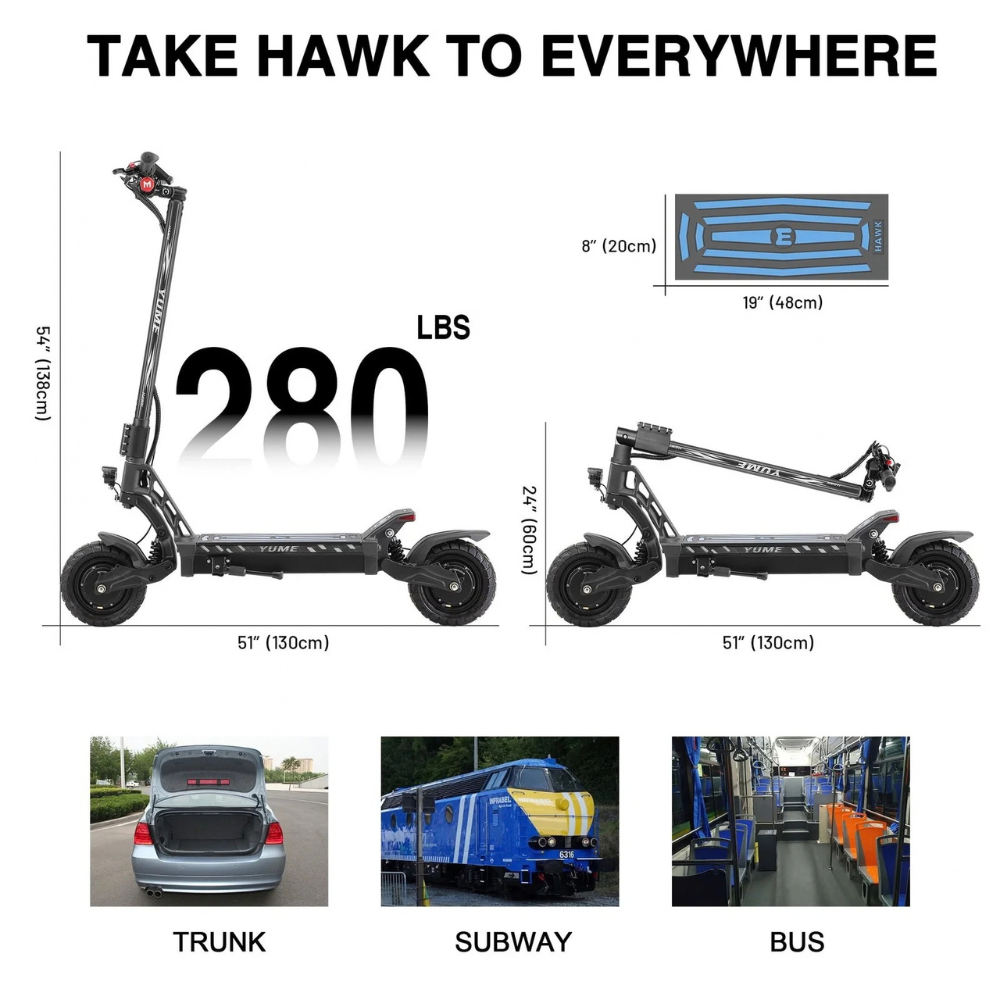 M YUME SCOOTER Hawk Dual Motor Electric Scooter for Adults 2400W – view 2