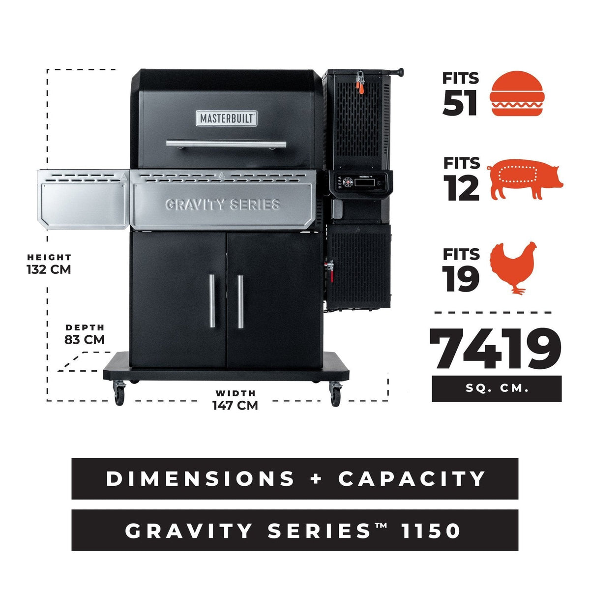 Masterbuilt Gravity Series 1150 Charcoal Grill & Smoker Starter Pack – view 9