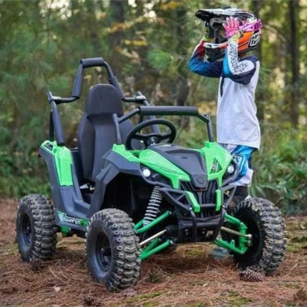 MotoTec Raider Kids UTV 48v 1200w Full Suspension Bluee – view 3