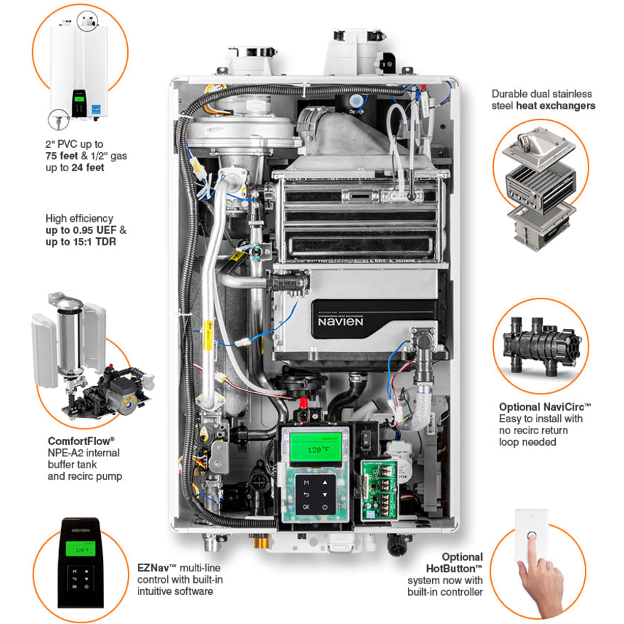 Navien NPE-240A2 Condensing Tankless Water Heater – view 2
