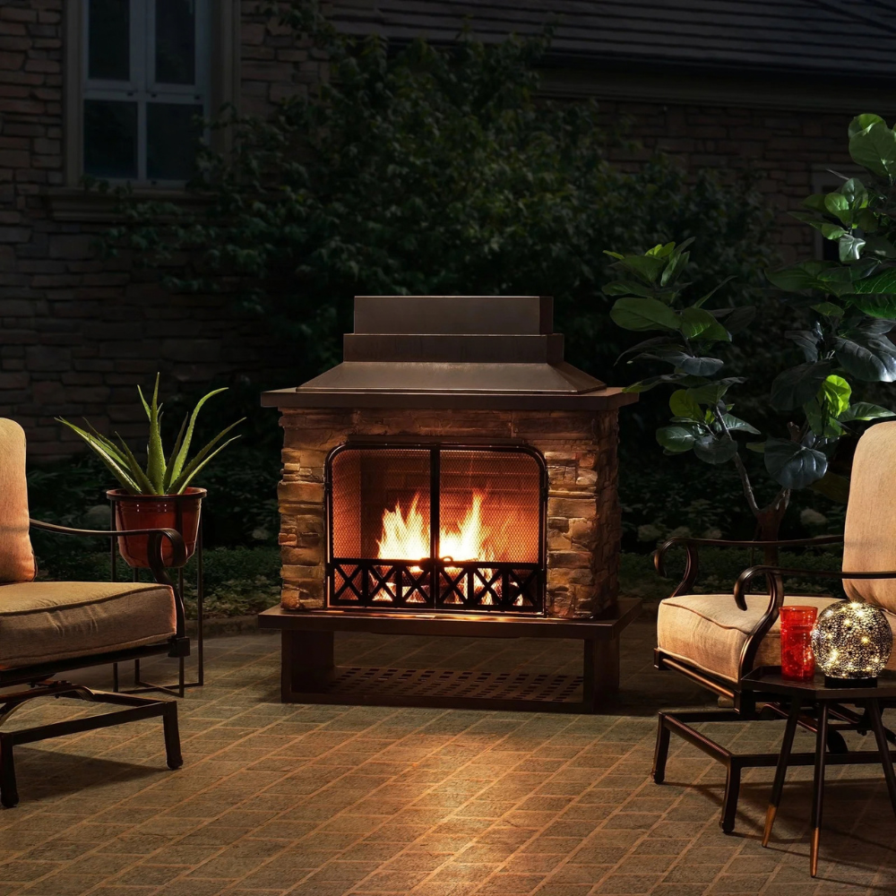 Sunjoy Farmington Wood Burning Fireplace – view 5