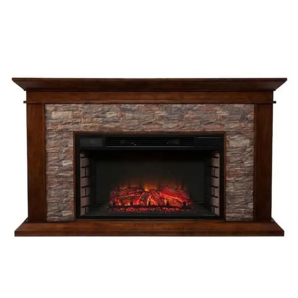 Ithaca 60 In. W Simulated Stone Electric Fireplace