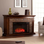 Ithaca 60 In. W Simulated Stone Electric Fireplace – view 2