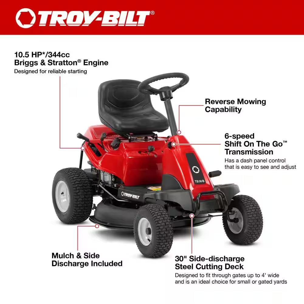 30 in Gas Riding Lawn Mower 10.5 HP – view 2