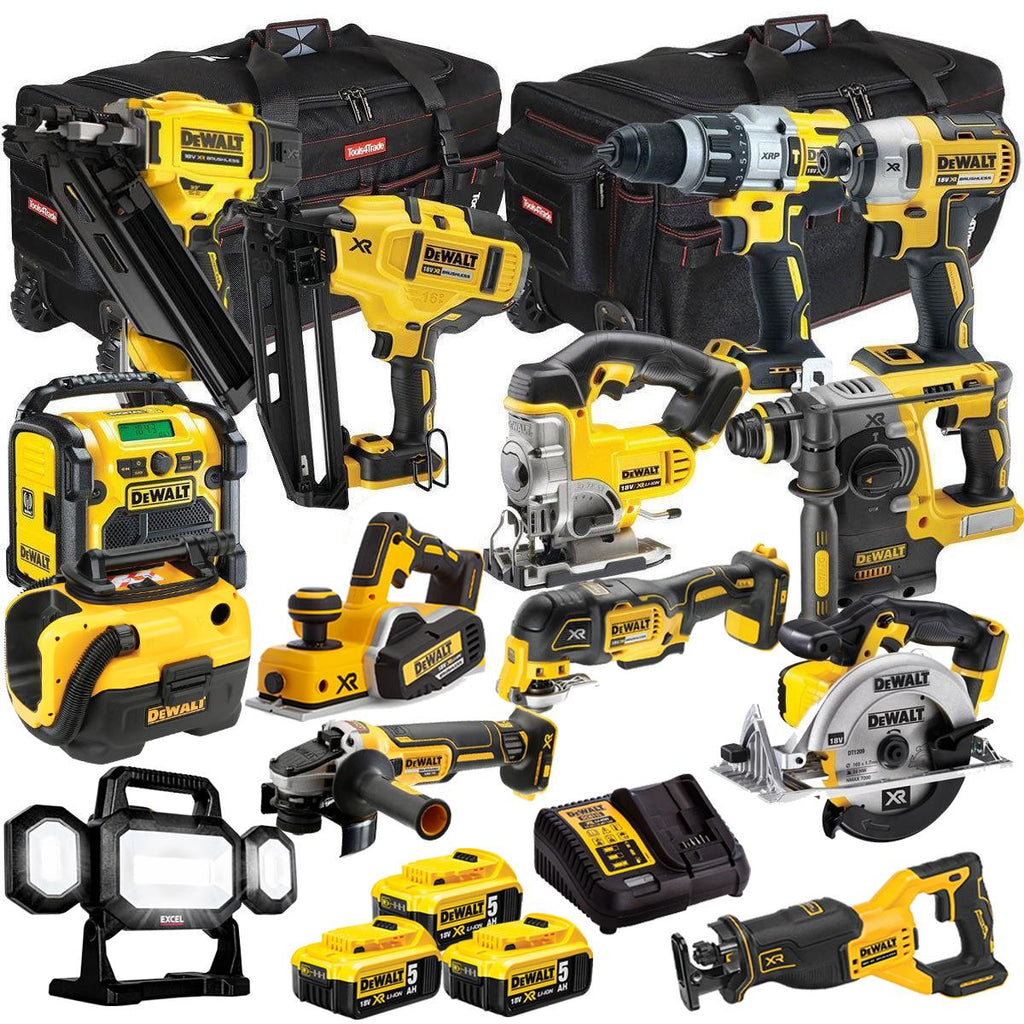 DEWALT 20V MAX XR 14 Tool Combo Kit with 3 x 5.0Ah Batteries & Charger