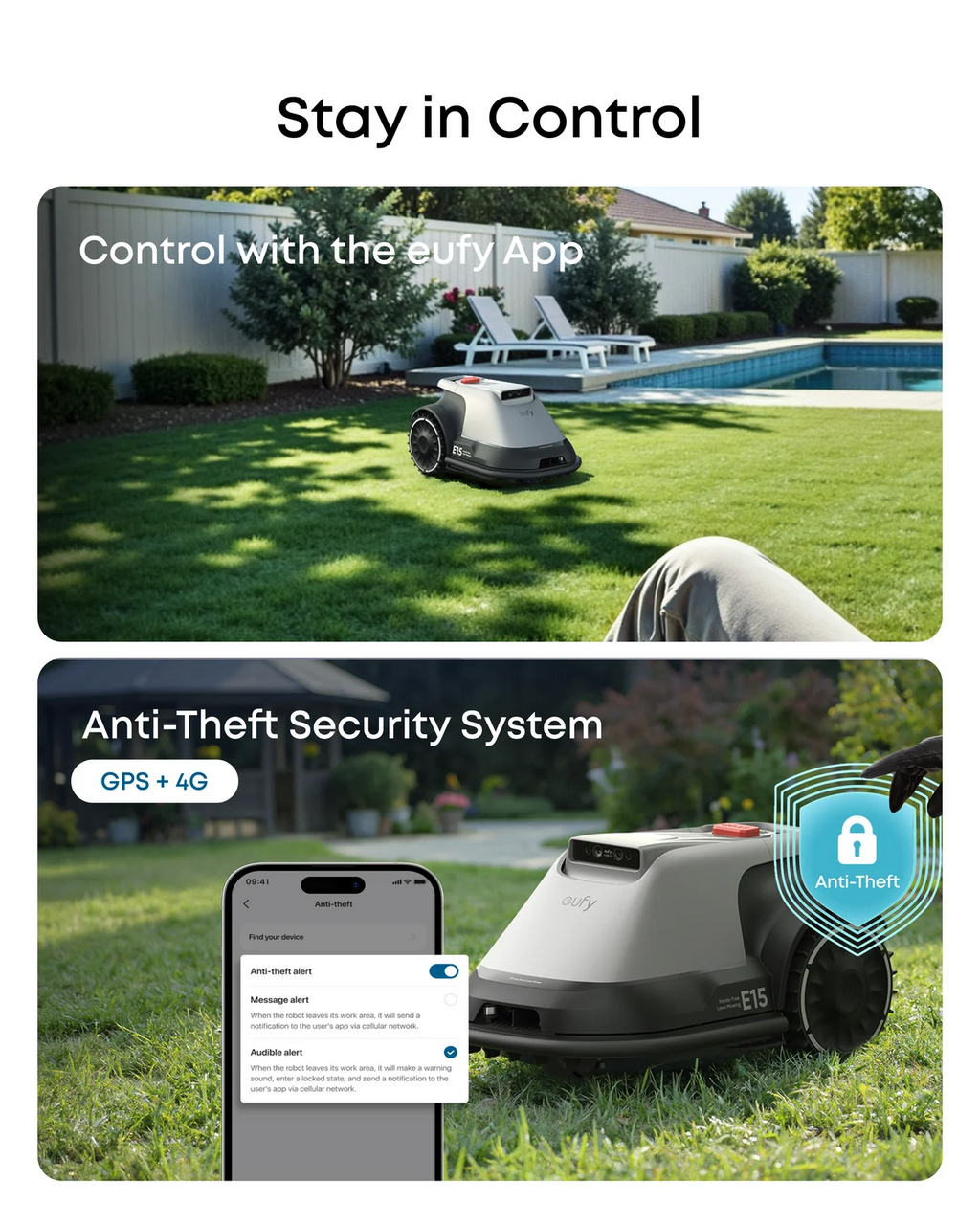 Wire-Free Robot Lawn Mower with Vision Navigation & 3D Obstacle Avoidance – view 2