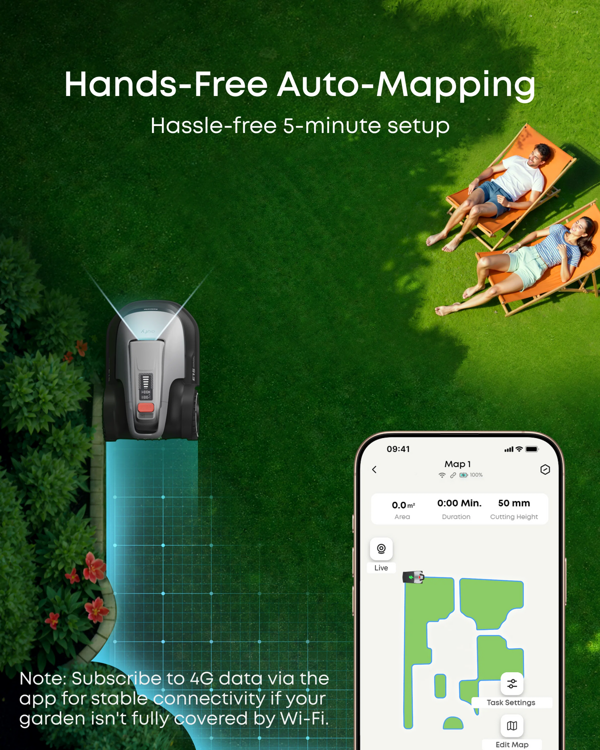 Wire-Free Robot Lawn Mower with Vision Navigation & 3D Obstacle Avoidance – view 5